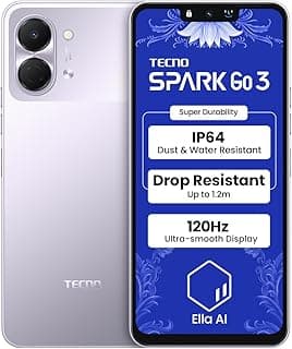 Tecno spark go3 4+4GB RAM 64GB 5000mAH 4G Battery Aurora Purple