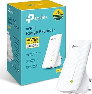 Tp-Link Re200 Ac750 Universal Dual Band Range Extender, Broadband/Wi-Fi Extender, Wi-Fi Booster/Hotspot With Ethernet Port, Plug And Play, Smart Signal Indicator, Uk Plug