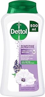 Dettol Sensitive Shower Gel & Body Wash, Lavender & White Musk Scent, 500ml