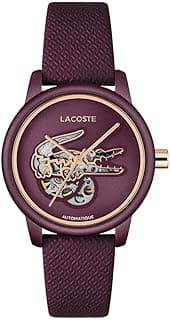 Lacoste Automatic Watch for Women LACOSTE.12.12 Collection with Burgundy Leather Strap - 2001468