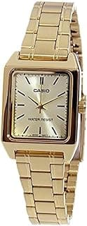 Casio watch,Dress Analog Ladies,Gold Dial,Gold ion plated case and band,Stainless Steel Band - LTP-V007G-9EUDF