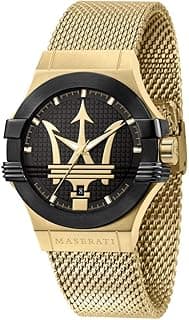 Maserati Potenza Collection Men's Watch in Yellow Gold PVD Stainless Steel with Stainless Steel Bracelet - R8853108006