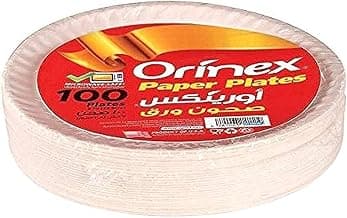 Orinex Paper Plates, 100 Pieces, White