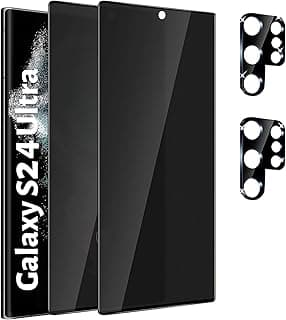 (2+2PCS) RUNGOS for Samsung S24 Ultra Privacy Screen Protector Tempered Glass, with Camera Lens Protector Full Coverage Anti Spy Privacy Screen for Samsung Galaxy S24 Ultra Screen Protector 6.8'' 2st