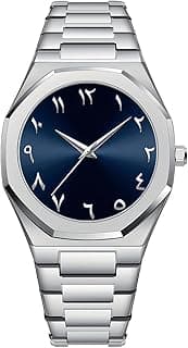 GORBEN Fashion Casual Arabic Watch for Men Simple Elegant Men's Quartz Wristwatch Classic Stainless Steel Strap Unique Chronograph