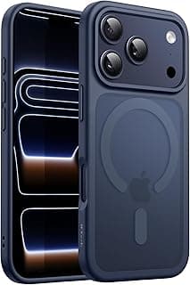 JETech Magnetic Case for iPhone 17 Pro Max 6.9-Inch Compatible with MagSafe, Translucent Matte Back Slim Minimalist Shockproof Phone Cover (Dark Blue)