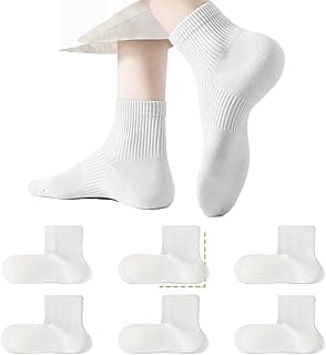 ZULY Women's 6-Pack Antibacterial Cotton Crew Socks - Moisture Wicking, Breathable, Seamless Toe - Light Gray, Pink, Sky Blue, Lavender, Mint Green, Cream Yellow Mix