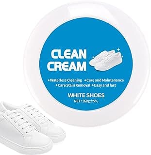 White Shoe Cleaner Cream 160g No Wash Cream With Sponge Shoe Care Accessories For Leather Sneaker Soles Removes Stains Dirt