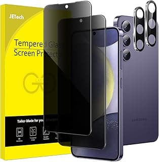 JETech Privacy Screen Protector for Samsung Galaxy S24+ / S24 Plus 5G 6.7-Inch with Camera Lens Protector, Anti-Spy Tempered Glass Film, Fingerprint ID Compatible, 2-Pack Each