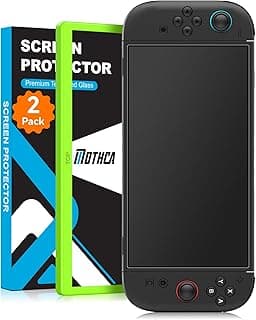 Mothca 2 Piece Set, Anti-Glare, Compatible with Nintendo Switch 2, Glass Film, Game Film, Smooth Fingerprint, Anti-Reflection, Guide Frame, LCD Screen, Nippon Asahi Glass Material, 9H Hardness