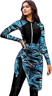 BananaHome Burkini Swimsuits for Women Muslim Long Sleeve Built-in Bra Swimming Tops Swimming Pants Full Cover Swimwear