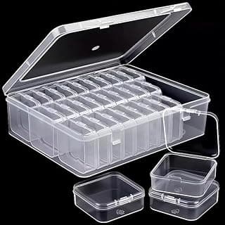 30 Small + 1 Large Plastic Bead Storage Containers Set - Rectangle Durable Jewelry Organizer for DIY Craft, Valentines Day Gifts for Women | Jewelry Supplies Storage Box