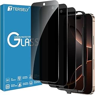 T Tersely [3-Pack] Privacy Screen Protector for iPhone 16 Pro Max (6.9inch) with Installation Alignment Frame,Edge to Edge Protection Full Cover Private Anti-Spy Case-Friendly Curved