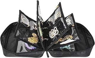 Jewelry Travel Case,with Zipper Portable Small Box | Jewelry Storage Book Binder Pouch,for Earrings Ring Bracelet Watch Postcard Brooches Daily Vacation Home Women Girls