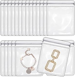 Homarket Homarket 100 Pack Clear Jewelry Bags Clear Zipper Plastic Bag Self Seal PVC Rings Earrings Packing Pouch Storage Bags for Holding Jewelries (3 x 5 Inch(8x12cm))