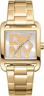 DKNY DK1L001M0045 City Maxi Two Tone Analog Wrist Watch for Women, 29 mm x 37 mm Case Size, Gold