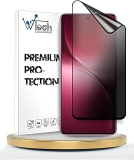Screen Protector For vivo V60 Lite 4G/5G 2025 (WTech Premium Nano Ceramic Privacy Full Glue Full Cover Matte Flexible (MSCNMP) - Clear/Black)