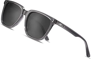 Carfia Retro Polarized Sunglasses For Men UV400 Protection Chunky Square 90s Style Trendy Classic Glass