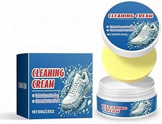 TERRIFI White Shoe Cleaning Cream, De-Yellowing & Whitening Shoe Cleansing Cream with Sponge for Shoes