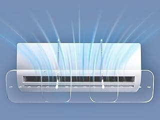 Split Air Conditioner Deflector(1020~1500mm), عاكس هواء مكيف سبليت,Necomi Air Conditioning Wind Shield, Wall-Mounted Without Punching, Adjustable Wind Direction & Adjustable Size,Transparent