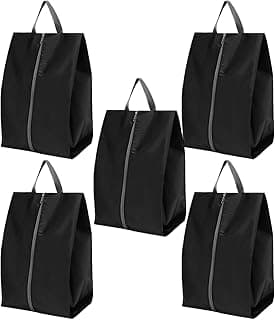 VicJoye VicJoye 5 Pcs Shoe Bags for Travel,Shoe Storage Packing Organizer Waterproof Shoe Carrier with Zipper Protable Shoe Pouch Shoe Covers for Travel for Women Men, Black X-Large