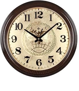 Xuejuanshop Xuejuanshop Specialty Clocks Round Wall Clock 15 Inch Round Classic Clock Retro Atmosphere Imitation Mahogany Chinese Classical Quartz Clock Mute Wall Clock Digital Wall Clock