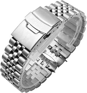 GANYUU GANYUU For SEIKO No. 5 SKX009 SKX007 SKX175 SKX173 Solid Stainless Steel Strap 20mm 22mm man Watchband Accessories Watch Belt Bracelet (Color : Five beads, Size : 22mm)
