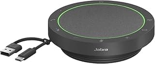 Jabra Speak2 55 Wireless Bluetooth Speakerphone with 4 Noise-cancelling Mics, Full-range 50mm Speaker, Wideband Audio, Compact and portable - Certified for Zoom and Google Meet - Dark Grey