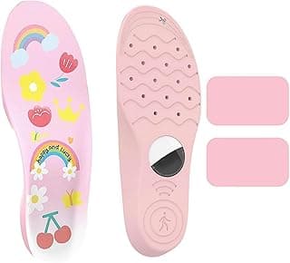 Parlberd Insoles for Airtag Hidden Holder, for Kids & Seniors, Comfortable Tracking Inserts with Protective Cover, Find Lost Shoes Fast, Cute Cartoon Design – for 135-150mm Kid 6.5-Kid 8, Pink