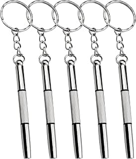 LVGPH LVGPH 5Pcs Multifunction Eyeglass Screwdriver Mini 3 in 1 Sunglass Watch Repair Kit with Keychain Precision Glasses for Frames Jewellery Watches