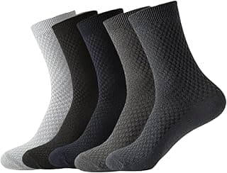 Lullaxx 5 Pairs Men's bamboo Socks, Moisture Wicking, Suitable for All Seasons