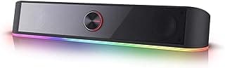 Redragon GS560 RGB Desktop Soundbar, 2.0 Channel Computer Speaker with Dynamic Lighting Bar Audio-Light Sync/Display, Touch-Control Backlit with Volume Knob, USB Powered w/ 3.5mm Cable (Black)