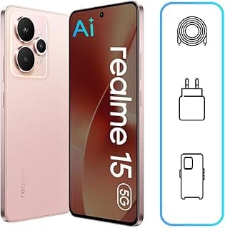 Realme 15 5G Smartphone (12GB RAM, 256GB Storage) | 6.8" 144Hz OLED Display | 50MP OIS Camera | Dimensity 7300+ | 7000mAh Battery | 80W Fast Charging | Android 15 | IP68/IP69 (Silk Pink)