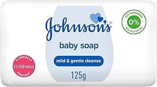 Johnson's Baby Soap 125g – Mild & Gentle Formula for Baby’s Sensitive Skin, Enriched with Moisturizers, Keeps Skin Soft, Smooth & Clean