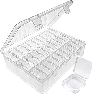 JKJ&ZXZ JKJ&ZXZ 31Pcs Organizer Box, Desktop Plastic Storage Box, Transparent Small Square Box, Bead Organizer Box, Jewelry box for Bracelet Making DIY Jewelry Craft Nail