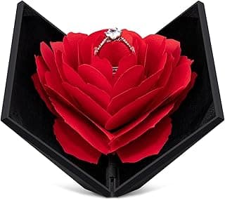 Joyzzz Joyzzz Ring Box, Elegant Velvet Lined Jewelry Display Case with Secure Closure, Perfect Engagement Ring Holder for Proposal, Wedding Ceremony Gift Box for Couples and Brides