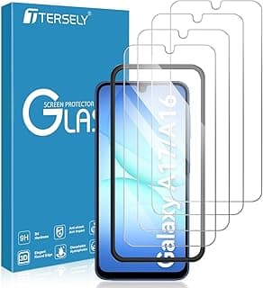 T Tersely [4-Pack] 9H Tempered Glass Screen Protector for Samsung Galaxy A16/Galaxy A17, with Installation Alignment Frame, Support Fingerprint Unlock, Case Friendly, Anti-Scratch Film