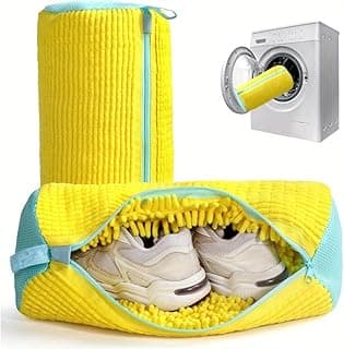 LEACOO Shoe Cleaning Bag for Washing Machine, Reusable Deep Cleaning Mesh Bags, Yellow, 2-Pack