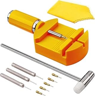Wisfunlly Watch Link Removal Kit with Punch Hammer and Extra Tips, Watch Band Sizing Adjustment Tool for Bracelet Resizing Repair