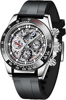 PAGRNE DESIGN Pagani Design Watch for Men Automatic Watch Hollow Out Design Mechanical Waterproof Watch 40MM Dial Sapphire Crystal PD 1653 Men's Gift, J-Black
