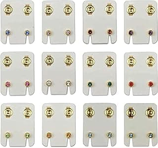 Earring for Women , Stud - Other Material - 12 Piece - multi