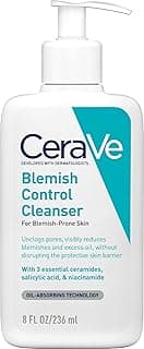CeraVe Blemish Control Cleanser Face Wash For Acne & Blemish Prone Skin with 2% Salicylic Acid, Niacinamide and Ceramides 236 ml