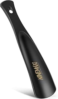 NINEMAX Plastic Shoe Horn - Short Shoehorn 19 CM Travel Shoe Helper Spoon Stick Lifter Hole Handle for Men Women Kids Seniors Black
