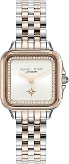Olivia Burton Women's Grosvenor 24000125 Quartz Watch, Silver White, 28 mm Case Diameter, Silver White, Classic