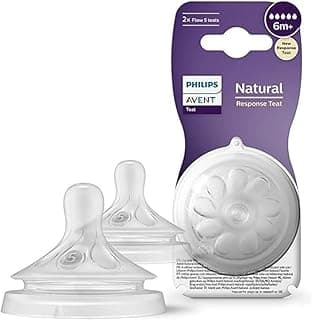 Philips AVENT Baby Feeding Bottle Teat Natural Response, T5, 2 teats