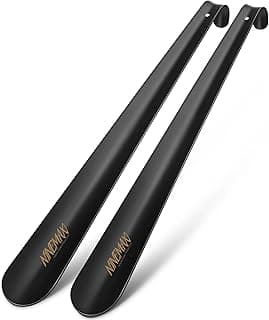 NINEMAX Metal Shoe Horn, Long Handle 42 CM Stainless Steel Shoe Lifter Shoes Helper Stick for Men Women Seniors