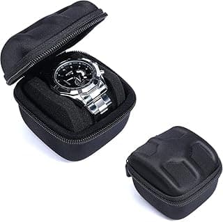 X spring X spring Watch Travel Case, Portable Watch Organizer for Men and Women, Single Slot Zippered Watch Box with Anti-Slip Pillow, Compact Watch Storage Case for Travel (Watch Not Included)