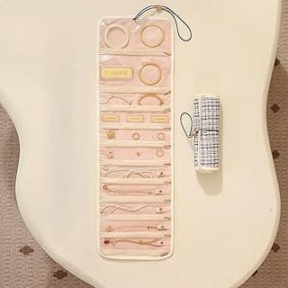 Roll-Up Jewelry Organizer – Clear Visible Travel Storage with Anti-Tangle, Multi-Compartment Bag for Necklaces Rings Earrings (Black)