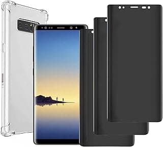 3 Pack for Samsung Galaxy Note8 Screen Protector with Clear Phone Case, Privacy Flexible TPU Film, Soft Screen Replacement, Anti-Spy Screen Protector Film for Samsung Galaxy Note8