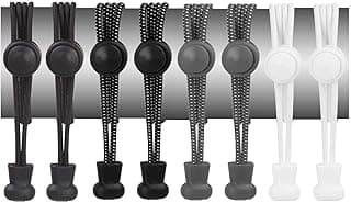 Oasisgalore Elastic No Tie Shoelaces, 4 Pairs Shoe Laces Replacement No Tie Flat Shoelaces Rope Strings for Sneakers Sport Fans Fitness Hiking Athletes
